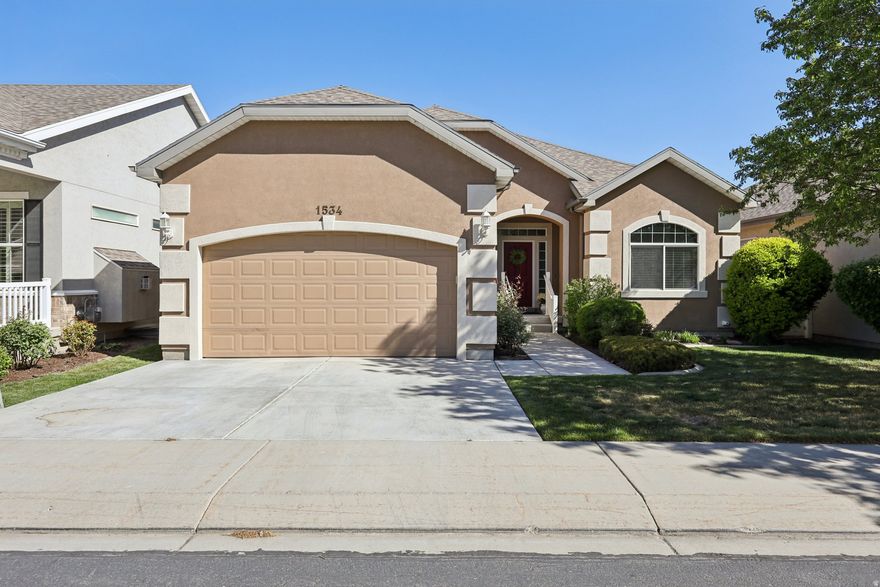 Enjoy easy, one-level living in this desirable 55+ community in the heart of South Jordan-just a short 15-minute walk to the Jordan River Temple. This well-designed home offers 2 bedrooms, a flex room, and 3.5 bathrooms, with a spacious great room that's perfect for gathering and entertaining. The primary suite is a relaxing retreat with private backyard access, walk-in closets, and a bathroom featuring dual sinks, a separate tub, and a shower. A versatile flex room includes its own full bath, ideal for guests or hobbies. The basement offers incredible potential for future growth, with space for two additional bedrooms and a second kitchen already planned, plus a radon mitigation system in place. Recent updates include a new HVAC system (2022) and water heater (2018). This is comfortable, low-maintenance living in a fantastic location.
