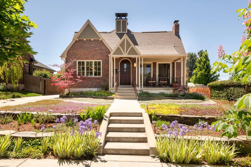 The Emerson Heights Neighborhood is rich with character and convenient access to the best of Salt Lake City  situated between Miller Bird Refuge and Wasatch Hollow Preserve, Sugar House and the University of Utah. A comprehensive renovation and second level addition in the late aughts brought modern spaces & features into this home while preserving its historic integrity and prized Tudor architecture - the street level proportions complement the neighborhood and inside, the spaces open and unfold with smart design, high function and custom curated materials that elevate this property to best of class - from the second level skylights to the pull-out pantries in the kitchen to the egress windows downstairs... and a laundry chute that connects them, you'll find delightful features throughout. The chef's kitchen brings people together to break bread and share stories - Dovetail walnut cabinetry. Island prep. Dual fuel cooking. Prime appliance package including Sub-Zero, Viking and Miele. The main level primary suite opens to a private, covered deck. Morning coffee and a fresh breeze accessible from the bedroom is a dream - not to mention those seabed countertops in the bathroom. French doors to the front porch. Solid wood & leaded glass entry. Coved ceilings. Heart hickory hardwoods. 9' ceilings upstairs. Whole house water filtration. Central Vacuum. Dedicated laundry room w/ overflow pantry. Steam shower. High efficiency furnace with heat recovery ventilation and humidifier  Dual Systems. Composite decking & fencing. Hardiplank siding. Xeriscaped & terraced front yard with dry stacked Pennsylvania Blue Stone walls. Double garage w/ extra height for truck parking and storage above.... and more simply - this is home.