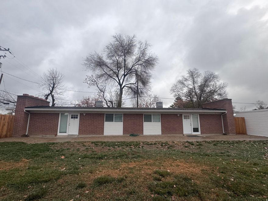 Investment opportunity! Live in one side and have second unit pay a portion of your mortgage. Or, rent out both. Each unit has 2 bedrooms, 1 full bath, laundry, open kitchen and living room floor plan. Both units completely remodeled 2 years ago. Each unit has own side yard that is accessed by sliding doors and/or outside gate. 2 carports - 1 for each unit, with storage unit. Centrally located in Midvale, close to freeway, shopping and restaurants.