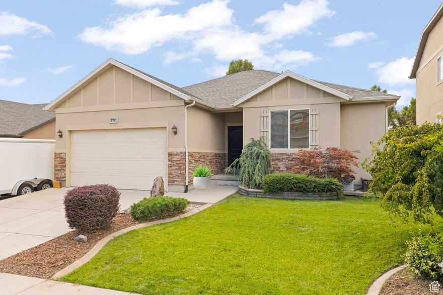 OPEN HOUSE - 8/23 from 1-3 pm. Welcome to this stunning single family home located in the highly sought after Thanksgiving Meadows community! This rambler features an ideal floor plan with 3 bedrooms, 2 full baths and large great with family, dining and kitchen all on the main level. Front yard is beautifully landscaped, large RV pad, overhead storage in the garage and large, mature trees in the backyard. Enjoy the convenience of a prime Lehi location, just minutes from Silicon Slopes, trax/front runner, with quick freeway access and tons of nearby shopping, dining, and amenities. This home combines comfort, curb appeal, and unbeatable accessibility - ready for its next owner to move right in!