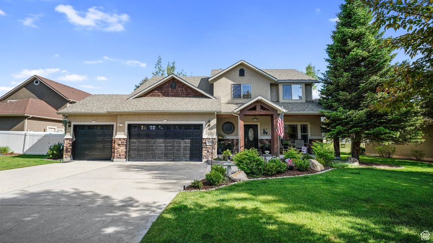 Welcome Home! Located in the very desirable neighborhood of Cobblestone with spectacular tree-lined streets, this magnificent custom home boasts abundant natural light, slate tile inlays in the entryway, glass French doors to the office, and a comfortable family room with fireplace off the kitchen.  The kitchen boasts a large granite island, large pantry and plenty of countertop space. The luxurious primary suite is spacious with a vaulted ceiling, large walk-in closet, jetted tub, separate shower and dual sinks. Timeless wood trim and flooring throughout. Laundry is with all the bedrooms, where it should be. Basement is unfinished but has plenty of room to complete to your specifications.  Escape to one of the largest backyards in Cobblestone with a view of Timp from the newer Trex deck or take a dip in the well-maintained hot tub underneath a pergola. Backs up to the trail system for easy access to the pickleball, sand volleyball and basketball courts along with the playground, soccer, baseball field and pavilion with bbqs. Come see what Heber has to offer: clean air, 12 min to Deer Valley East Village ski resort, 30 min to Park City and Provo, 45 to SLC airport, and abundant year-round outdoor activities including 108 championship holes of golf, blue-ribbon fishing, hiking, biking, skiing, and snowmobiling. This is your place!