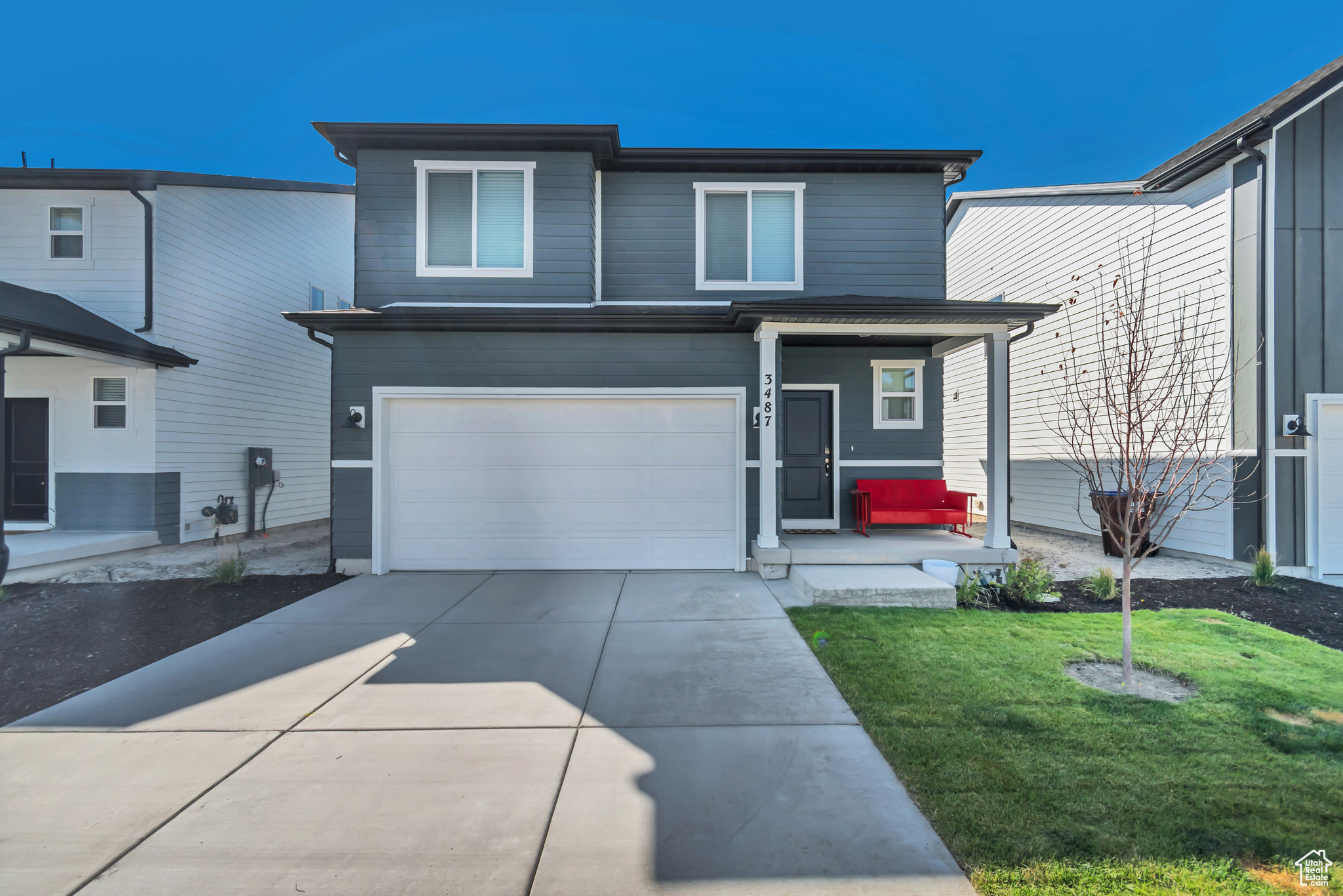 Assume this seller's 4.99% interest rate! This is a fresh, modern design you'll love calling home! This new build offers 3 bedrooms, 2.5 bathrooms, a 2-car garage, and an unfinished basement with room to grow. This is a VERY FUNCTIONAL floorplan and a wonderful neighborhood! The home comes move-in ready with a full suite of included features: refrigerator, washer and dryer, kitchen appliances, and window blinds-all already built into the purchase price. Built with comfort and efficiency in mind, you'll enjoy spray-foam insulation, a high-efficiency HVAC system with central A/C, and a tankless water heater to keep your energy costs low year-round. 1 GBPS internet included with the HOA! Square footage figures are provided as a courtesy estimate only. Buyer and Buyer's agent to verify all figures, remarks, and details. Don't miss the chance to make this new home yours!