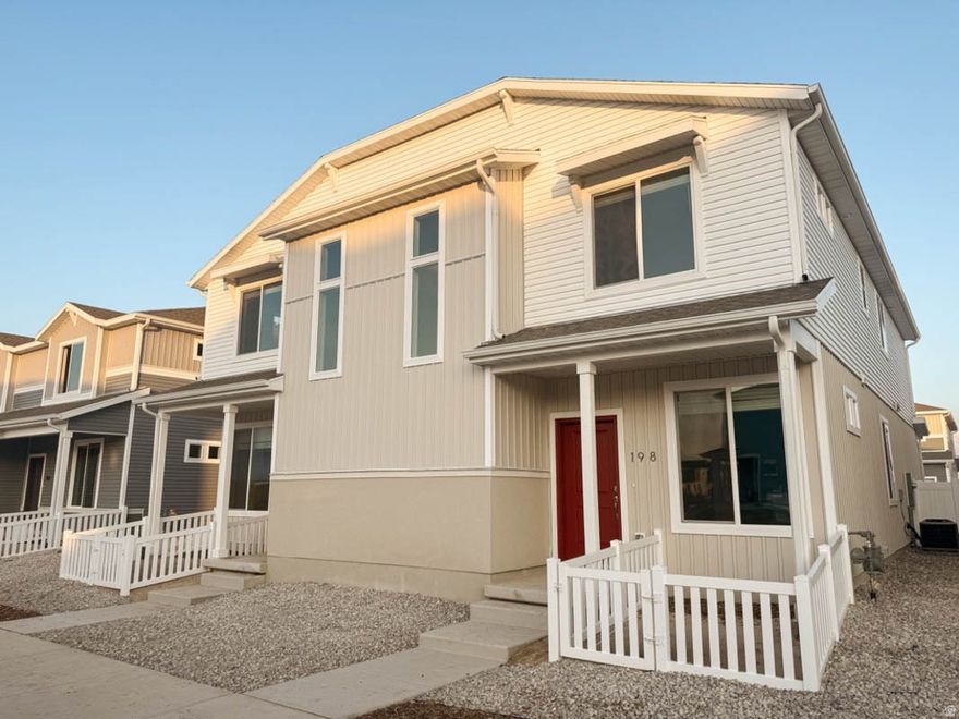 Discover these beautiful new duetstyle townhomes in Wander an amenityrich community on Utah Lake's north shore. This 1,587 sq. ft., 2story home offers 4 bedrooms, 2.5 baths, an openconcept layout, and a 2car garage.  Enjoy lowmaintenance living with great curb appeal, a private driveway, full landscaping, and a charming white picket fence. Inside, oversized windows brighten the spacious great room, and the kitchen features a dining island, modern finishes, and a large pantry. The primary suite includes a walkin closet and spastyle shower.  Call today to learn more or tour Alpine Lot 165. Photos shown are of a similar home.
