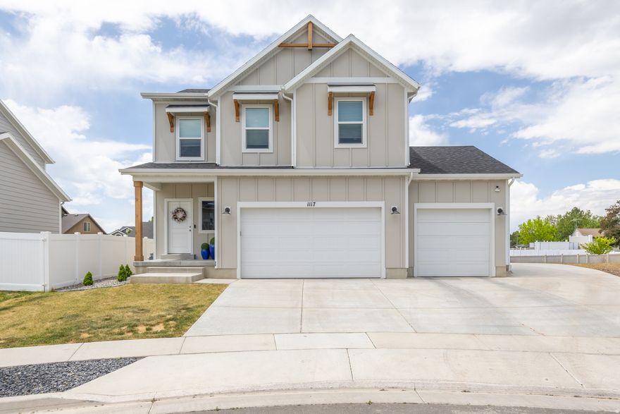 Built in 2024, this beautifully designed 2-story home offers modern living with space, functionality, and no HOA! Featuring 3 bedrooms, 2.5 bathrooms, and a spacious 3-car garage, this home is located in a desirable neighborhood just minutes from Hill Air Force Base, shopping, restaurants, and commuter access. Step inside to an open-concept main living area filled with natural light, vaulted ceilings, and durable modern finishes throughout. The kitchen features white cabinetry, stainless steel appliances, a large island with seating, walk-in pantry, and plenty of storage - perfect for entertaining or everyday living. Upstairs you'll find generously sized bedrooms, including a spacious primary suite with a walk-in closet and double vanity bathroom. The unfinished basement offers room to grow and endless possibilities for future bedrooms, a theater room, gym, or additional living space. Outside, enjoy a fully fenced backyard with a large concrete patio, extra-wide driveway, and RV parking potential. This move-in ready home combines newer construction, modern style, and a convenient location without the added HOA fees.