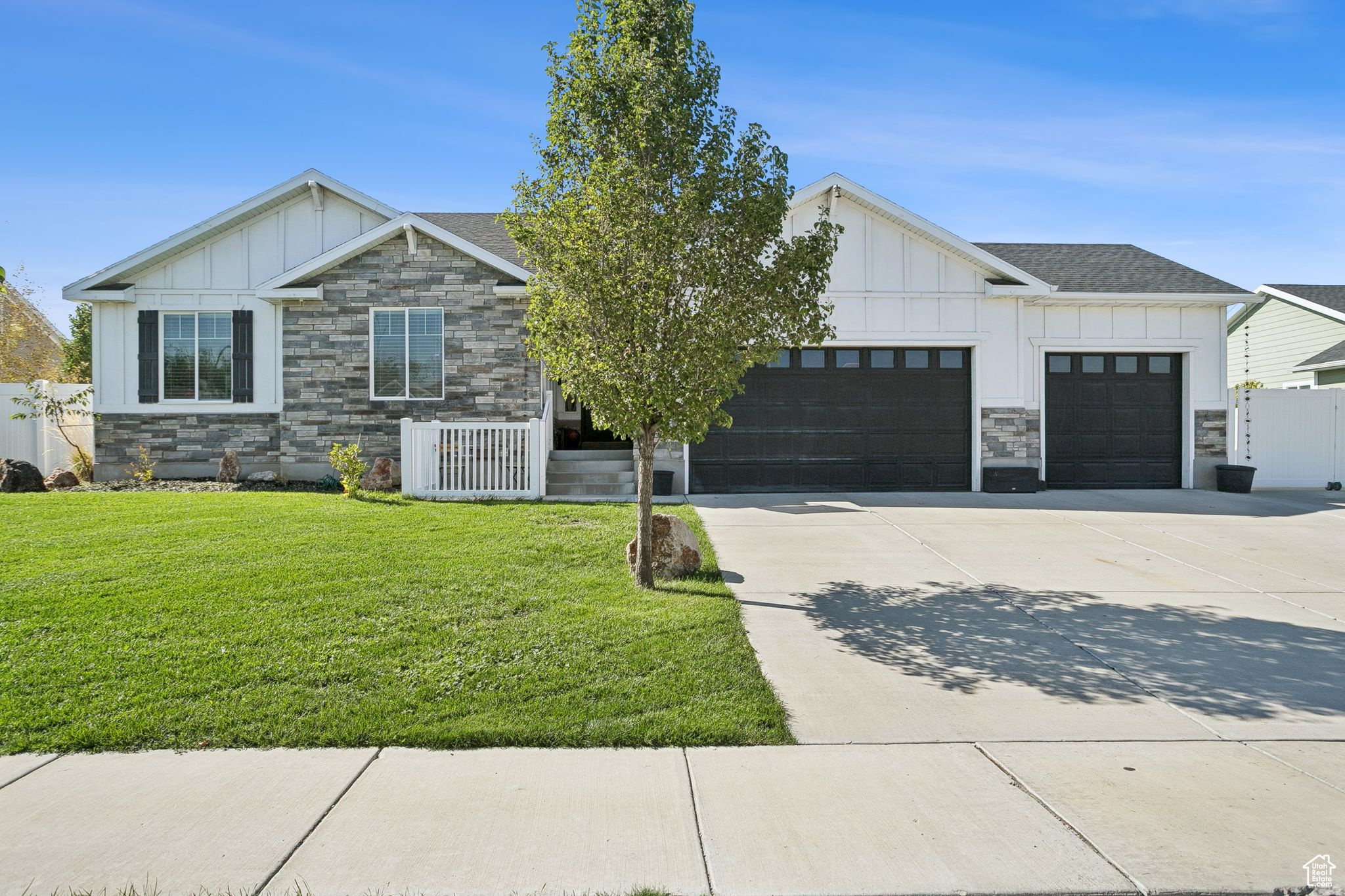 Welcome home to Hunter Spring Drive! This home offers the perfect blend of convenience and comfort! Inside, discover the expansive open spaces, soaring vaulted ceilings and modern finishes. Thoughtfully designed floor plan includes 5 beds, 4 baths & intentional gathering spaces. The gourmet kitchen is a dream with the gas cooktop, prep-island, & plenty of storage. The expansive primary suite, two extra bedrooms, two bathrooms and a laundry room round out the main floor. Downstairs, in the fully finished basement, there is a second primary ensuite, a large bedroom & bathroom, and a tiered theatre room. Outside enjoy the open patio, fire pit, mature fruit trees, garden boxes, RV parking, storage shed, hot tub & fully fenced yard. This is a true rarity in WVC! Buyer to verify all information.