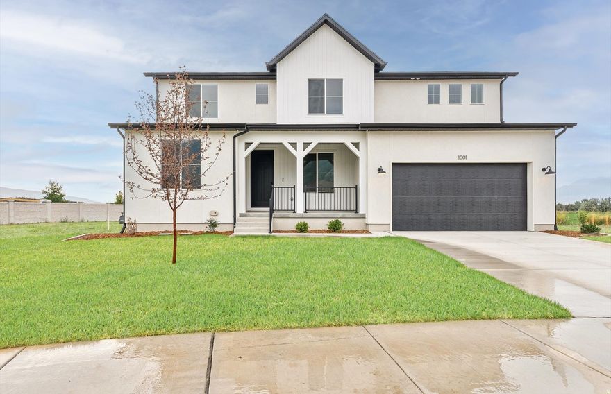 Beautiful new build home on a rare 0.42 acre lot! This beautifully upgraded home offers space, style, and convenience-starting with a 3-car tandem garage, perfect for your vehicles and toys. Located on a quiet cul-de-sac, the large .41 acre lot provides a spacious feel rarely found in today's market. Step inside to soaring vaulted ceilings and a cozy gas fireplace in the family room. The culinary kitchen features built-in double ovens, a gas cooktop with a vented hood, and upgraded cabinetry-ideal for any home chef. Quartz countertops run throughout the home, complemented by tile flooring in key areas and open stair railings that enhance the open layout. Thoughtful extras include a boot bench, front yard landscaping, and rare under-porch storage for additional space. This home checks all the boxes with upgrades throughout and attention to every detail. Come see this beautiful home and large lot!