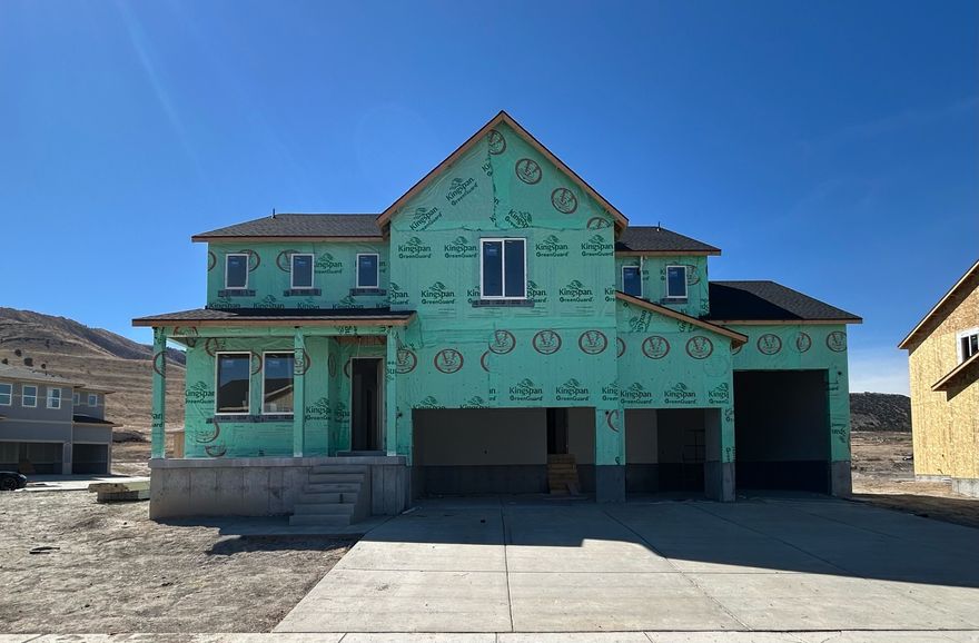 Brixton Park - 198 - Teton. Offering up to $20,000 towards closing costs when financing with our preferred lender. Estimated completion in May. This plan features 5 bedrooms, 3 bathrooms, a 4-bay garage that includes RV space, and a full unfinished basement! On the main floor, you will find a spacious family room, a large kitchen with white craftsman style cabinets, pale gray quartz countertops and stainless steel appliances including gas range and refrigerator, plus, a spacious guest bedroom and full bathroom. The second floor has 4 bedrooms including the owner's suite, and a secondary full bathroom. Square footage figures are provided as a courtesy estimate only and were obtained from builder. Buyer is advised to obtain an independent measurement. Interior photos are of same style of home but not actual home.