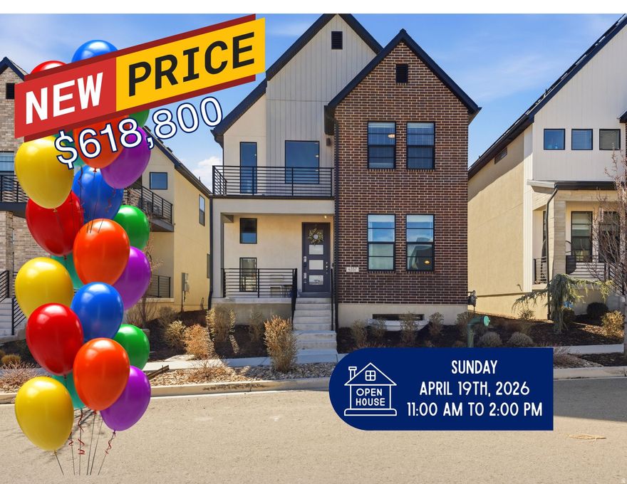 Located in the highly desirable Holbrook Farms community in Lehi, this beautifully maintained single-family home offers the perfect blend of modern, Scandinavian, and traditional design with exceptionally low-maintenance living. The open floor plan features 9-foot ceilings on the main level, a welcoming formal living room, and bright, connected gathering spaces ideal for everyday living and entertaining. The classic white kitchen is both stylish and functional, showcasing quartz countertops, stainless steel appliances, an efficient corner pantry, and a large center island perfect for hosting family and friends. The kitchen flows seamlessly into the dining area and spacious great room, creating a natural hub for gathering. Stylish black metal railings accent the staircase leading upstairs, where you'll find three bedrooms, including a romantic primary retreat with soaring vaulted ceilings and a private outdoor balcony. The spa-inspired primary bath offers a dual vanity, separate tub and shower, and a generous walk-in closet. For added convenience, the laundry room is also located upstairs near the bedrooms. The finished lower level provides a gigantic additional family room and bathroom, with space that could easily accommodate a fourth bedroom if desired. A convenient drop zone just inside the garage provides the perfect place for shoes, coats, and daily essentials. The home is nestled within the 680-acre Holbrook Farms master-planned community featuring a spectacular 33-acre park with a playground, outdoor ping-pong, picnic pavilions, cornhole, off-road cycling trails, sledding hills, multiple pickleball courts, and scenic walking paths. In addition to the main park, a clubhouse, swimming pool, and additional playground are located directly across the street from the home. Perfectly positioned for convenience, this property offers quick access to Thanksgiving Point, Traverse Mountain Outlets, and the Silicon Slopes tech hub. Style, comfort, and thoughtful design come together in this exceptional home, lovingly maintained by the original owners.