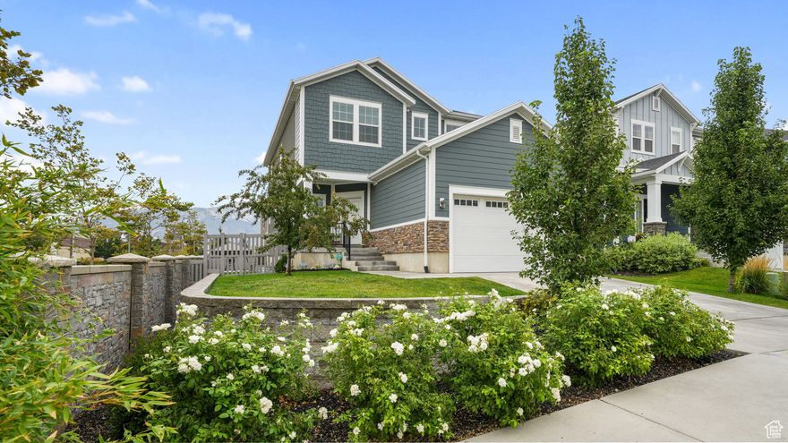 Discover the perfect blend of location and modern comfort in this beautiful single-family home, nestled in a private Cedar Hills neighborhood. Take in breathtaking views of Mt. Timpanogos right from your front yard. This home's location is hard to beat-just a 5-minute walk to Lone Peak High School, with restaurants, shopping, and easy access to the Lehi commuter highway all close by. Inside, you'll find a spacious layout with 5 bedrooms, 4 bathrooms, and an upstairs loft that's perfect for a home office, playroom, or lounge area. The basement includes an updated kitchenette, offering ideal flexibility for guests or entertaining. The fully fenced and beautifully landscaped backyard features a recemented porch with new railing-an inviting space for relaxing or gathering outdoors. A private gate also allows for easy, close parking. Additional highlights include a 2-car built-in garage, water filtration system, washer, dryer, satellite dish, and a full security system with cameras-all included in the sale. To top it off, enjoy peace of mind with a 6-year builder's home warranty. Don't miss this incredible opportunity!