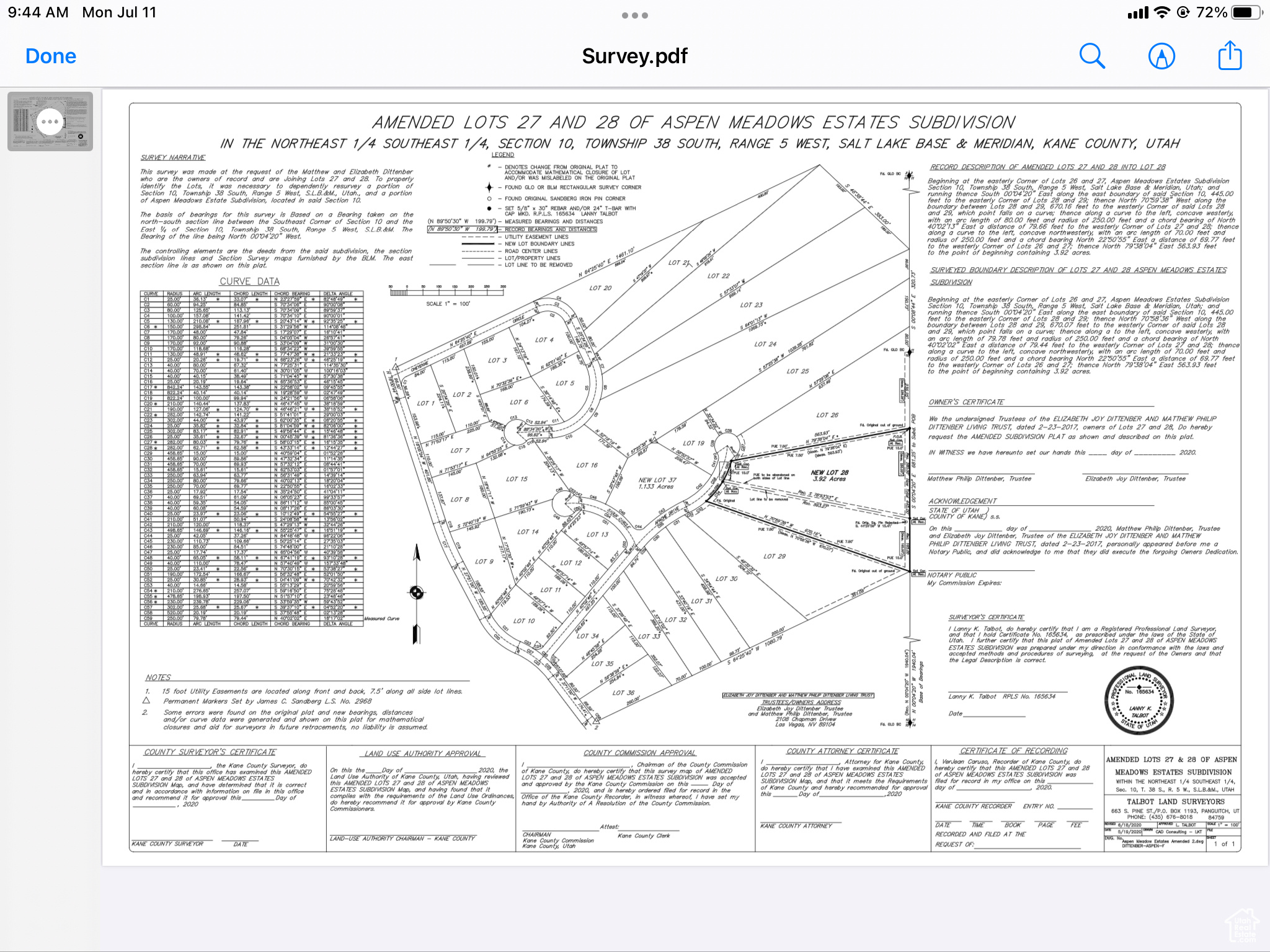 ASPEN MEADOW ESTATES - Land