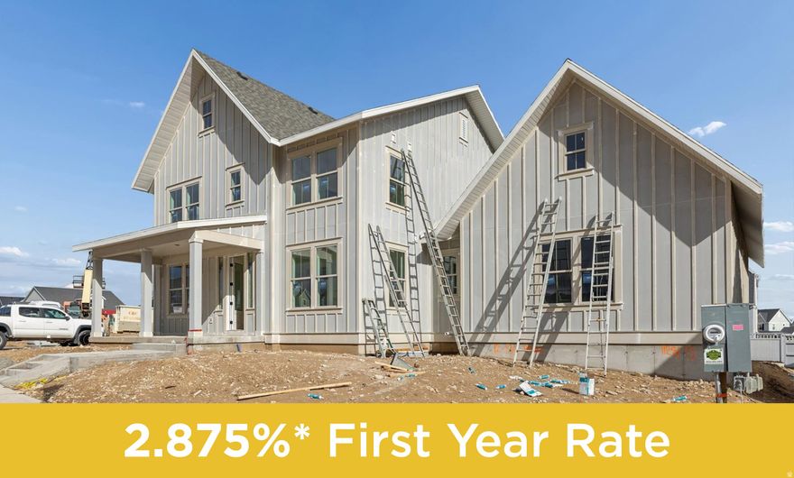 **The BIG Buydown Event! 2.875% first year interest rate available for a limited time!!** The Arlington Farmhouse offers the perfect blend of style and functionality. The open-concept kitchen connects seamlessly to the breakfast nook and great room, with a nearby mudroom and powder bath for everyday convenience. Two flexible rooms off the entry can serve as a home office, formal dining room, or additional living space. Upstairs, the vaulted primary suite features dual vanities, a freestanding tub, a spa-like shower, and a spacious walk-in closet, along with two additional bedrooms, a full bath, and an upstairs laundry room. The partially finished basement includes two bedrooms, a full bathroom, and a large recreation room, ideal for guests or entertaining. Home is nearly complete and will be ready for move in by end of March.  Call today to view.