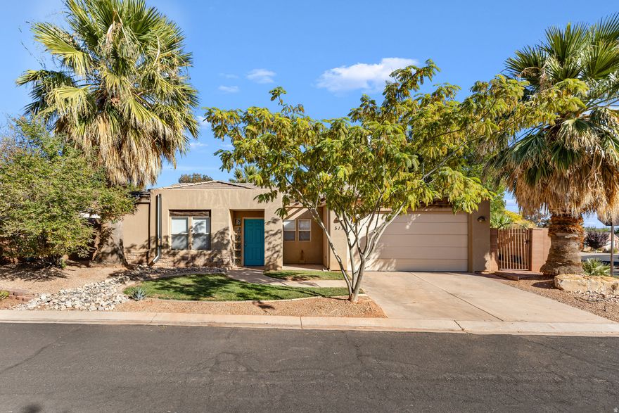 This darling property sits on a corner lot in a quiet Ivins neighborhood, just minutes from restaurants, shopping, and all the outdoor beauty Southern Utah is known for.  Enjoy quick access to Snow Canyon State Park, Tuachan amphitheater, hiking and biking trails, and nearby reservoirs.  Inside, you will find a functional floor plan,  while the outside offers a private, shaded side yard - perfect for relaxing or starting a small garden. Buyer to verify all information, including utilities, rental restrictions, and HOA information.