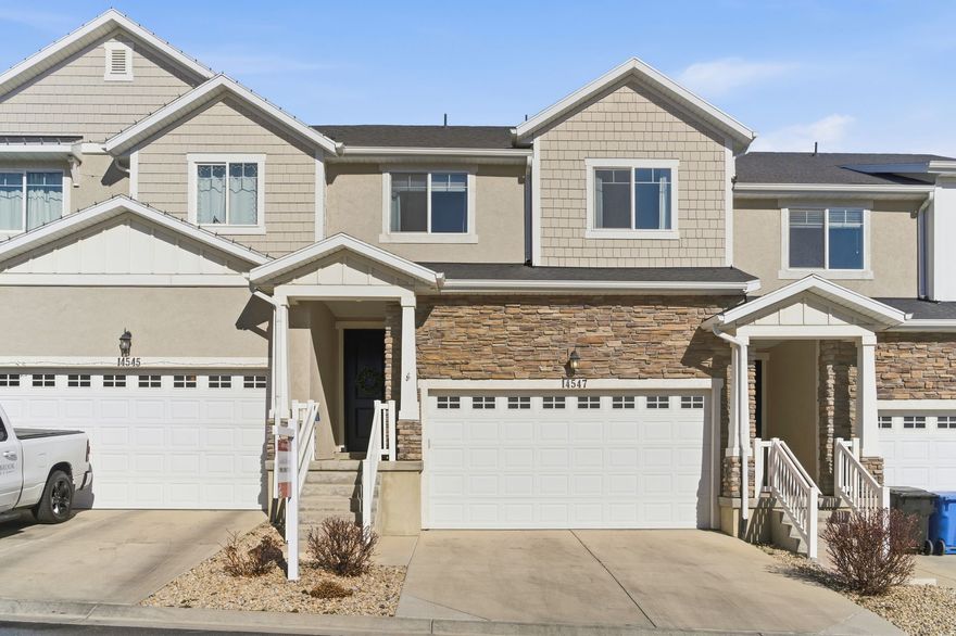 NO SHOWINGS BEFORE OPEN HOUSE ON SATURDAY 2/7, FROM 11-1. Tucked into the heart of Herriman, this beautifully maintained townhome checks every box-2280 square feet of thoughtfully designed living space, 3 spacious bedrooms, 2.5 baths (Piedrafina Marble in shower enclosure in Primary Bath), and a layout that flows effortlessly for everyday living and entertaining. Built in 2017, it still feels fresh, stylish, and move-in ready. You'll love waking up to stunning mountain and valley views and having some of the best shopping, dining, and everyday conveniences just minutes away. Whether you're relaxing in the light-filled living area, prepping meals in the modern kitchen, or enjoying your favorite beverage on the patio while the sun sets behind the mountains-this home offers both comfort and lifestyle. Other interesting amenities and community appeal include: Within Walking Distance is Lee's Grocery, Starbucks, multiple restaurants, Juniper Canyon Eastern Trailhead and Picnic area and Park (biking and hiking trails) and Mountain View Corridor Bike Trail.  UTA Bus 126- Sentinel Ridge Blvd. Schools within walking distance include Real Salt Lake Academy High School, Providence Hall (K-12), Mountain Ridge High School, Juniper Elementary School, Ridge View Elementary and SLCC/UofU Herriman Campus. Within 5-15 drive is the Rosecrest Trail System, Butterfield Canyon, Butterfield Park (Rodeo), Black Ridge Reservoir and Trailhead, The Cove at Herriman Springs (fishing), Yellow Fork/Rose Canyon, Ice Ribbon-Herriman City Center, Sorenson Center Library, gyms, sport clubs, indoor golf, basketball, Vasa Fitness, Pickleball Club, Downtown Daybreak, Salt Lake Bees-Ballpark at America First Square, Mega Plex, Ice Skating, bowling, shopping-Mountain View Village, Cinemark, multiple dining options and coming soon shopping options include Trader Joes and Target. Come see for yourself why this isn't just a townhome-it's your next chapter. Square footage figures are provided as a courtesy estimate only and were obtained from county. Buyer is advised to obtain an independent measurement.