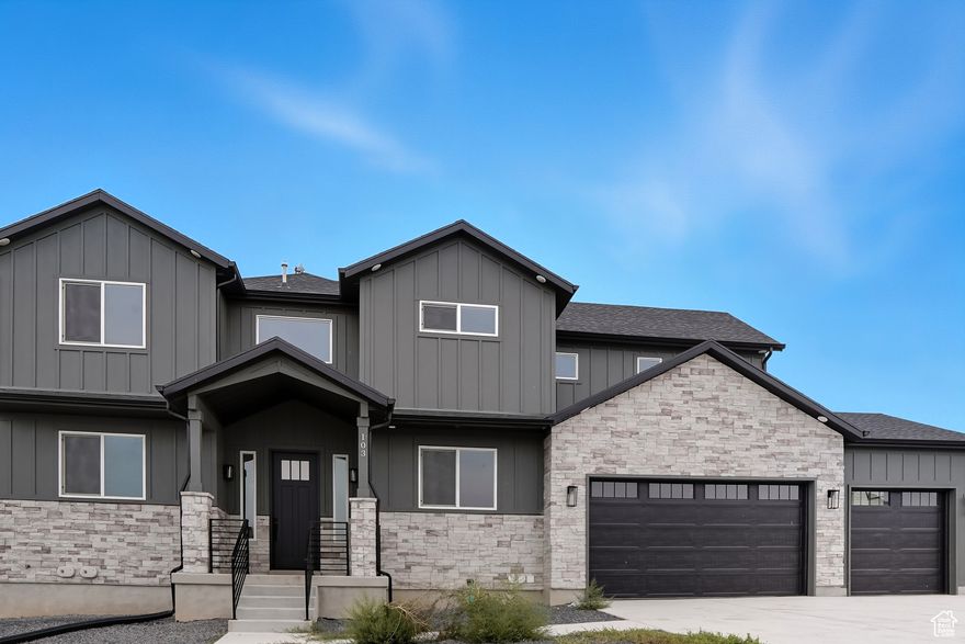 Special Seller Financing 10% down payment at settlement and an additional installment of 10% down payment, equaling a total of 20% on a 6 year note possibly longer with a 5% interest rate. This stunning custom home offers views of Utah Lake and Valley mountain range. The property is located along the west edge of Utah Lake and with in minutes of Talons Cove golf course, restaurants, and grocery stores. A beautiful custom exterior with 3 car garage capabilities and a separate basement entrance. The fully finished basement includes its own private entrance, making it ideal for guests, rental income, or multi-generational living. On the main level you will enter into a tall ceiling overlook, office/den area, formal living room, and a beautiful custom kitchen, large pantry area, including an additional dining space with a tall 8' sliding door and a large amount of windows allowing sunlight, and a mudroom bench/hooks space entering from the garage. A great room with 20' ceiling height with a decorative wall including a fireplace. The upper level features the primary bedroom and deluxe bathroom with a large tile & glass separated shower and stand alone designer tub, walk in closet, and double sinks . 2 additional bedrooms, 1 additional bathroom, a beautiful laundry room with cabinets and sink. The upper level also offers 2 over look areas into the great room and front entrance, and custom exposed railing. The finished basement offers 3 additional bedrooms, 2 bathrooms, a living room area with a full kitchen, secondary laundry area, and cold storage. Please contact the agent for additional information or schedule a showing using Aligned Showings. Square footage figures are provided as a courtesy estimate only. Buyer is advised to obtain an independent measurement. Additional photos will be provided within the next day or so.