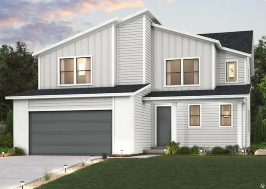 New Community RESERVES AT PINNACLES AT EAGLE MOUNTAIN! The two-story Glacier plan offers thoughtful design and modern style, starting with an open-concept layout on the main floor. A kitchen with an island and walk-in pantry is steps from an airy dining area and a great room with access to a patio. You'll also find a convenient mudroom on this level. The lavish primary suite is upstairs, boasting a large walk-in closet and a deluxe private bath with dual vanities, a soaking tub, and a walk-in shower. Two secondary bedrooms also feature walk-in closets. Features 9ft ceilings on the main floor and basement. Includes unfinished lower level. Explore exciting options for the Glacier!