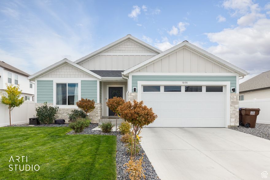 This amazing home has a spacious, open floor plan! Enjoy gatherings with family and friends in the large, open kitchen, dining and family room that boast vaulted ceilings! The kitchen is a chefs dream with beautiful quartz countertops and a large luxurious island. Don't miss the many upgrades throughout! The primary bedroom is spacious with an attached bathroom retreat and large walk in closet. The floor plan can't be beat! The home's worry free being well maintained and feels brand new! The backyard has a great patio space for relaxing with an in ground trampoline for endless fun! The basement is unfinished for whatever you can dream! The location is ideal! Close to shopping and schools! There is a park a couple houses away, lots of trails for walking and exploring! Square footage figures are provided as a courtesy estimate only and were obtained from county records. Buyer is advised to obtain an independent measurement.