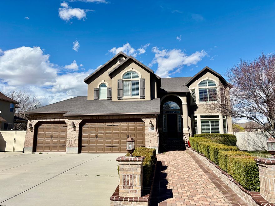 Amazing South Jordan location with quick access to the Midas Creek Trail and neighborhood park.  Just minutes to the District, Bangerter Highway and I-15.    Beautiful 2-story home, wonderful layout, large backyard with playset, firepit and basketball court.  Yard has plenty of space for your dream pool or detached garage.  Home has 6 bedrooms plus an office. 3 car garage with RV pad. Interior features plantation shutters, crown molding, mud room, and upgraded flooring. Kitchen features brand-new stainless-steel appliances, granite countertops, kitchen island, closet pantry, two-toned cabinets, and pendant lighting. Basement features a recreation room and kitchenette.    Square footage figures are provided as a courtesy estimate only and were obtained from County Website .  Buyer is advised to obtain an independent measurement.