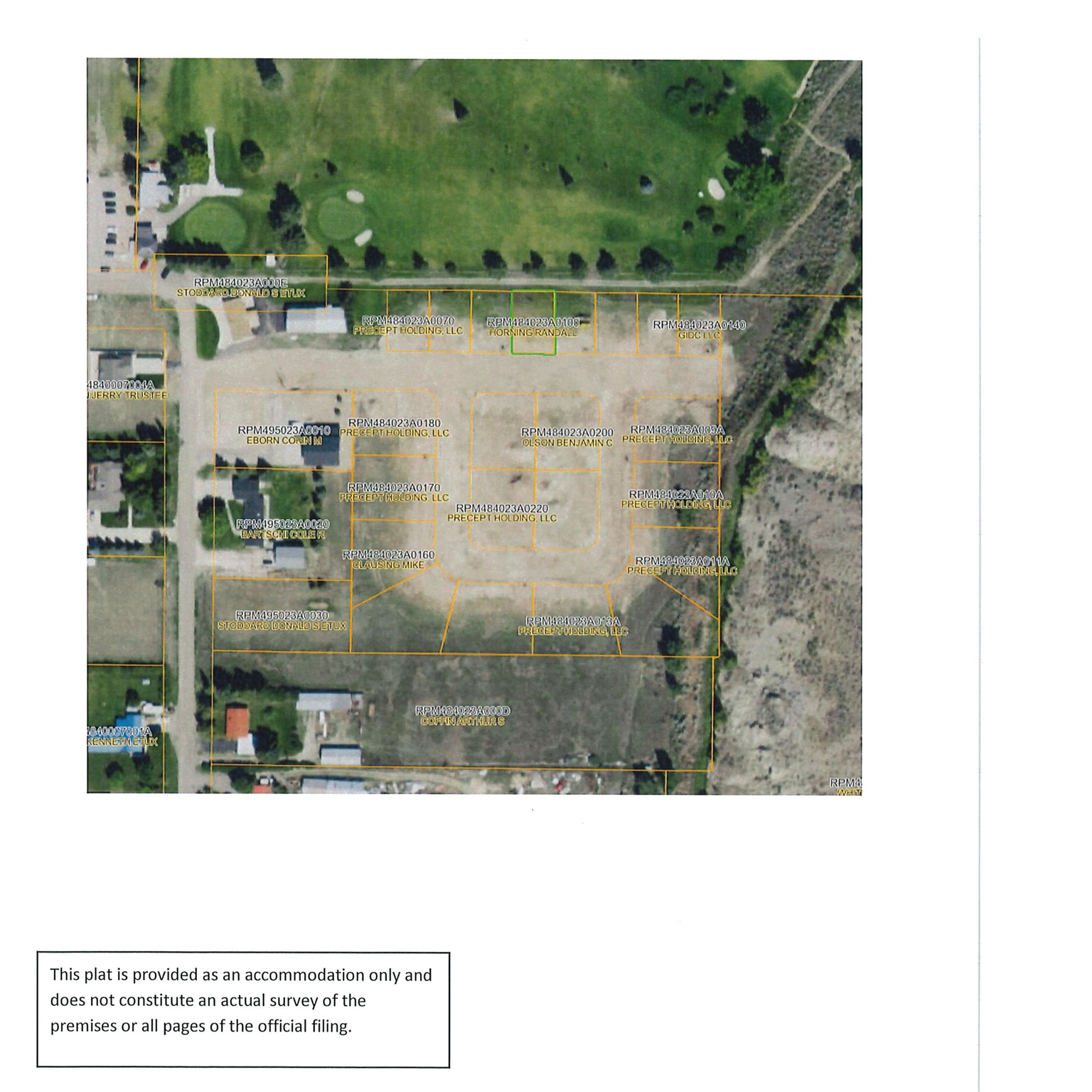 THE RIDGE SUBDIVISION - Land