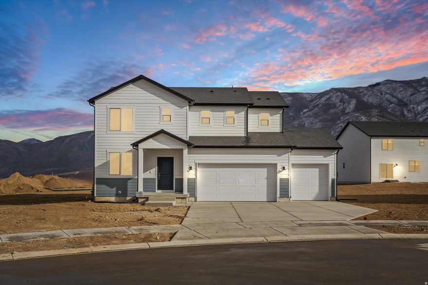 This stunning home features a welcoming living room and a spacious kitchen island perfect for hosting guests. Upstairs, the loft offers the ideal space to design your dream media room. Move in ready with a washer, dryer, fridge and blinds throughout! Unfinished basement included. Total home approx. sq. ft. 3,065.