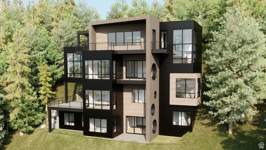 Experience the Woodland Tower Dwelling, the finest in mountain modern luxury living and the latest inspiration and design from aesthete dwellings. This art piece sits on over 1 acre and has already received a coveted height variance of 55 feet from the city, thus making this dwelling unmatched by any other dwelling in Park City. The four-story elevator allows everyone to experience the breathtaking views from each floor with ease and comfort. Located in vibrant Summit Park, Park City, this ultimate mountain sanctuary is surrounded by towering pines and designed with multiple spacious decks to bask in the beauty this unique and private setting provides. The site is situated just minutes from world-class skiing, and steps away from the best hiking, mtn biking, cross-country skiing trails that Park City has to offer. The dwelling features custom finishes throughout, including top-of-the-line appliances, smart home technology and multiple floor-to-ceiling windows to experience the wilderness in sophistication. Every square foot of the home is met with purpose, from the stair nooks for book readers, to the outdoor kitchen perfect for entertaining guests and finally the stunning one-of-a-kind custom fireplace for those winter nights. The primary suite is a true oasis with its spa-like bathroom and private balcony. There is over 1500 SF of decks and balconies to bring the world class outdoors of Park City in. This luxury dwelling has a specific plan and vision from the builder which will be sure to impress even the most discerning buyer. However, the builder would love to collaborate to make this art piece something that you call home. Scheduled completion date of October 2025. Don't miss out on this once-in-a-lifetime opportunity to own your own woodland sanctuary!