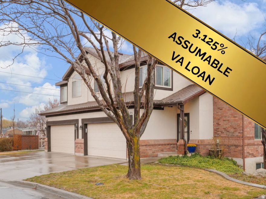 *Potential savings based on the ability for a qualified VA buyer to assume the seller's existing 3.125% VA loan (subject to lender and VA approval). Buyer must qualify and cover any equity difference. Seller requires full release of VA liability.  Move-in ready and beautifully upgraded, this 4-bed, 3.5 bath townhome offers bright vaulted ceilings, abundant natural light, and a layout that fits real life-ideally located near I-15 with convenient access north or south. Enjoy the convenience of nearby West Bountiful Park, CenterPoint Theatre, and Megaplex entertainment. The kitchen shines with quartz countertops, subway tile backsplash, ceramic wood-look tile flooring, newer appliances, and modern lighting. Upstairs, the primary suite includes a remodeled bath and walk-through closets, while the loft provides the perfect work-from-home space or cozy reading retreat. Downstairs, the fully finished basement adds a second family room, bedroom, and bath-ideal for guests or additional living space. Enjoy a low-maintenance lifestyle with minimal yard upkeep-perfect for those who prefer more time to relax and enjoy nearby amenities. The HOA maintains landscaping and handles snow removal for added convenience. Additional features include plantation shutters, a spacious two-car garage, new windows (2025), and a water softener (2024). Washer, dryer, refrigerator, Ring doorbell, and a transferable home warranty are included.