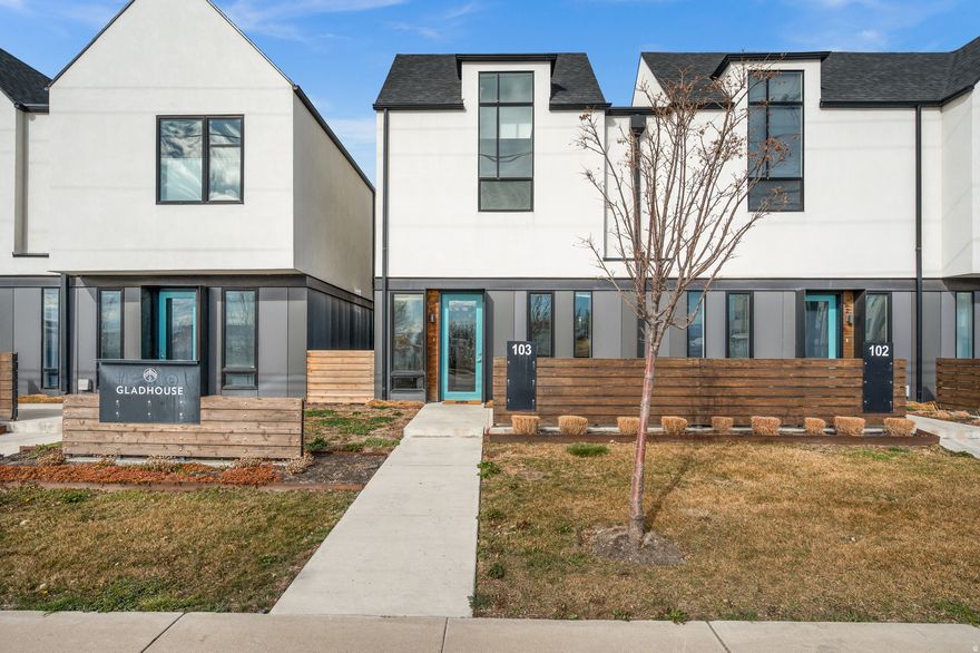 Experience elevated living in this stunning end-unit townhome, where modern design meets ultimate functionality. Our end unit offers a light-filled, open-concept main floor that flows seamlessly from the kitchen to the living area, anchored by a dedicated home office, perfect for today's remote professional. Retreat upstairs to a private sanctuary featuring a primary suite and a generous guest bedroom, each boasting its own ensuite bath and ample closet space. Convenience is key here, as we have a second-floor laundry room just steps from the bedrooms. You can also relish the storage both inside the home and with its roomy detached two-car garage. We love end-unit townhomes because they offer natural daylight, privacy, and the space of a single-family home. Included is the ease of simple weekend getaways because all you have to do is lock up and go. Discover the epitome of modern living in this captivating, contemporary end-unit, designed for both sophisticated entertaining and comfortable daily life.