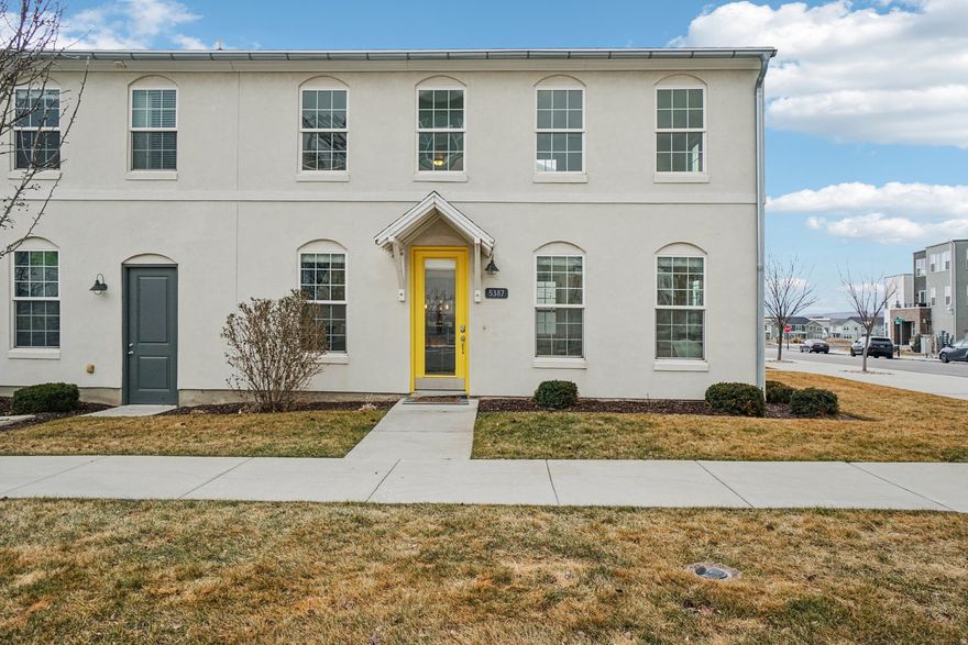 GRAND OPENING | OPEN HOUSE | FEBRUARY 14 | 11:00- 2:00. Welcome to this European-inspired townhome in the heart of Daybreak, where style, comfort, and community come together. This 2-bedroom, 2.5-bath home has been freshly painted and features beautiful quartz countertops throughout, wood-grain porcelain tile, and thoughtfully selected high-end lighting that adds warmth and character. A spacious loft area offers flexible space for a home office, second living area, or guest retreat. The primary suite includes a sleek, spa-like bathroom with a walk-in shower and full European glass, creating a clean and modern feel. Step outside to your private outdoor patio, perfect for entertaining or unwinding at the end of the day. Enjoy everything Daybreak is known for; walking trails, parks, swimming pools, splash pad, community rec center, Daybreak Lake, fiber-optic internet, and TRAX within walking distance. With easy access to shopping, dining, and freeway connections, this location truly offers the best of low-maintenance living in one of South Jordan's most desirable communities. Square footage figures are provided as a courtesy estimate; buyer and buyer's agent to verify all information.
