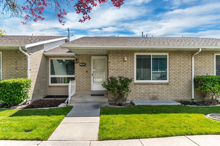Enjoy low-maintenance living in this 2-bedroom, 2-bathroom condo featuring brand new carpet, a spacious patio, and the option for an accessibility ramp. HOA-covered water, sewer, trash, snow removal, insurance, and exterior upkeep make for easy living. Community amenities include a clubhouse, picnic area, and RV parking. Conveniently located in the heart of South Jordan in a great, family-friendly area. Square footage figures are provided as a courtesy estimate only and were obtained from county records.  Buyer is advised to obtain an independent measurement.