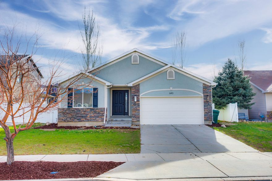 Discover this beautifully updated home in the heart of Tooele, perfectly positioned near top-rated schools, parks, restaurants, and shopping for ultimate convenience. Step inside and fall in love with the fresh, modern upgrades throughout, including brand-new paint, plush carpeting, luxurious LVP flooring, stylish light fixtures, updated plumbing fixtures, and more. The fully remodeled kitchen is a standout, featuring stunning quartz countertops, custom tile backsplash, new stainless steel appliances (refrigerator included!), and ample space for cooking and gathering. The primary bathroom has been transformed with elegant new tile work for a spa-like retreat. Outside, enjoy a fully fenced backyard complete with a storage shed and a spacious patio-ideal for entertaining, barbecues, or relaxing evenings. This super clean, move-in-ready gem is waiting for you-schedule your showing today and make it yours!