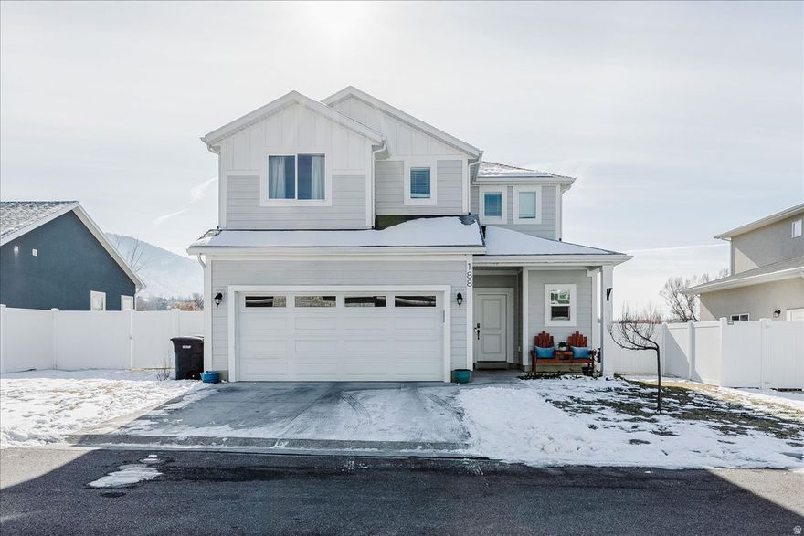 Welcome home to this beautiful 2-story! This floorpan is a functional three bedroom, two and a half bathroom with lots of windows and natural light. Featuring a primary suite with separate tub/shower and walk in closet. The fully fenced yard and attached two car garage are everything you need. Garage includes custom built-shelves for amazing storage space. Don't miss the open living room and kitchen to gather together! Living room currently is stubbed for future gas fireplace.  Buyer is advised to verify all information.