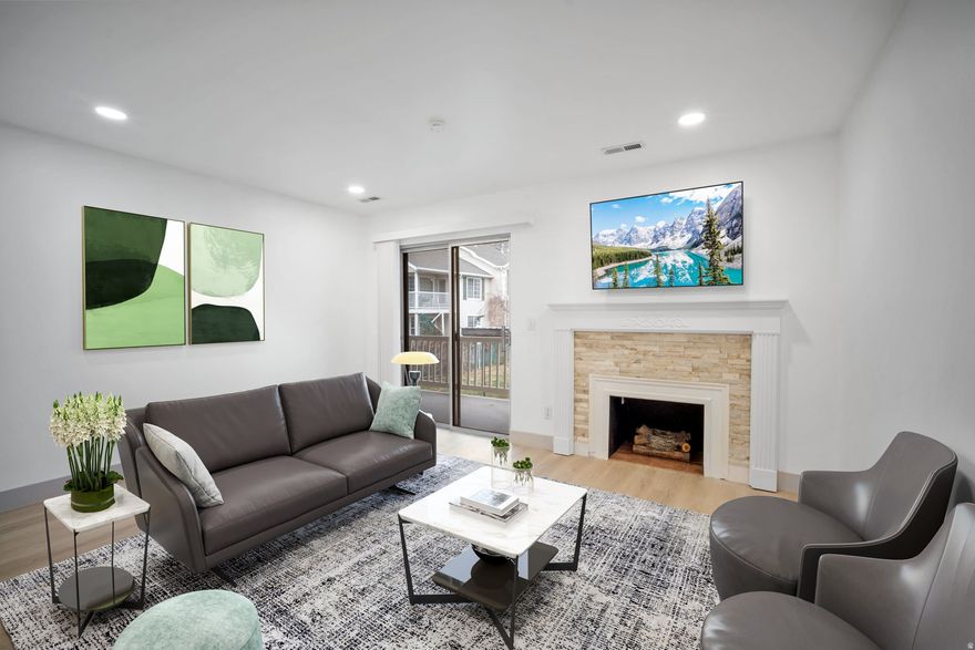 Completely remodeled with new stainless-steel appliances, countertops, new flooring, paint, and trim, this move-in-ready condo is located eights steps above ground level and features a private balcony. This home provides easy access to I-15 and is less than 20 minutes to both downtown Salt Lake City and the international airport. Also, within walking distance of parks, and the amenities on Parrish Lane and Main Street, Including Target, Walmart, Starbucks, lots of restaurants and shopping.