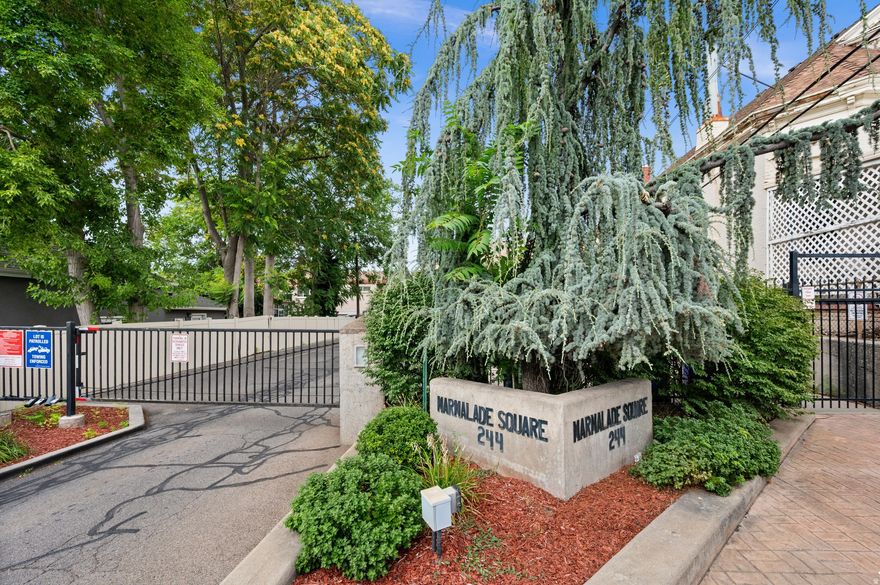 This is a one-of-a-kind condo tucked into the historic Marmalade District - where charm, character, and convenience meet. What truly sets this home apart is its rare private patio with direct access, a peaceful retreat right in the city. The south-facing patio enjoys abundant natural light throughout the day, and has been beautifully updated with new fencing and decking, perfect for a dog owner, gardener, or outdoor chef. Inside, you'd find original hardwood floors, new recessed lighting, updated water heater and HVAC (2020-2021), added insulation in ceilings and interior walls, and a custom wood-slat acoustic wall in the primary bedroom. The bright and updated kitchen features a gas range and generous counter space, and the in-unit laundry adds everyday convenience. Walk to neighborhood favorites like Marmalade Brunch House, Taverna Pizza, Salt Lake Acting Company, and the beautiful new City Library. Stroll to the State Capitol or Warm Springs Park, or enjoy quick access to the freeway and downtown Salt Lake City. Marmalade Square has a great sense of community and features gated parking, additional storage, a pool & hot tub, fitness center, and dog park. Don't miss this hidden gem in one of Salt Lake City's most desirable neighborhoods.