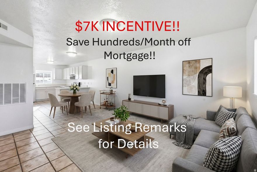 Ideally situated, and just 1.1 miles (a swift 3 - 5 minute drive) from Utah Valley University, this exceptional condo presents a prime opportunity for investors, students seeking to rent to roommates, business professionals, or small families. Clean and well-maintained, this bright and airy top-floor residence features brand-new carpeting, brand-new shades, and brand new paint. The home is move-in ready, complete with all essential appliances, including a brand new refrigerator, stove, microwave, newer dishwasher, and a stackable washer and dryer. Two assigned parking spaces are conveniently located just outside the unit, and the property offers unparalleled accessibility - just 90 seconds from the freeway. In addition, residents will appreciate the variety of nearby dining options, shopping centers, and Walmart for everyday convenience. Zoned for either a single-family residence or up to three individuals, this property is a rare find, combining convenience, and investment potential in a highly desirable location! **Buyer may apply the $7K incentive at their discretion towards an interest rate buy down, closing costs, and/or price reduction, etc., with a full price offer**