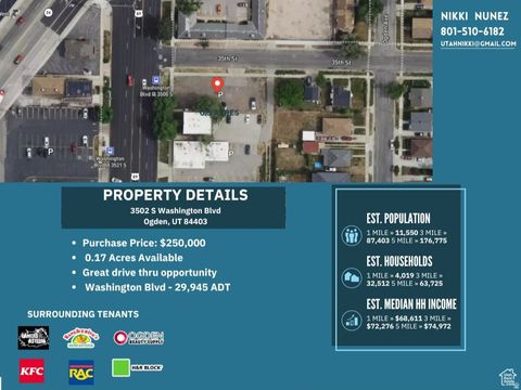 Vacant Land For Sale - 3502 S Washington Blvd<br/> Ogden, UT 84403