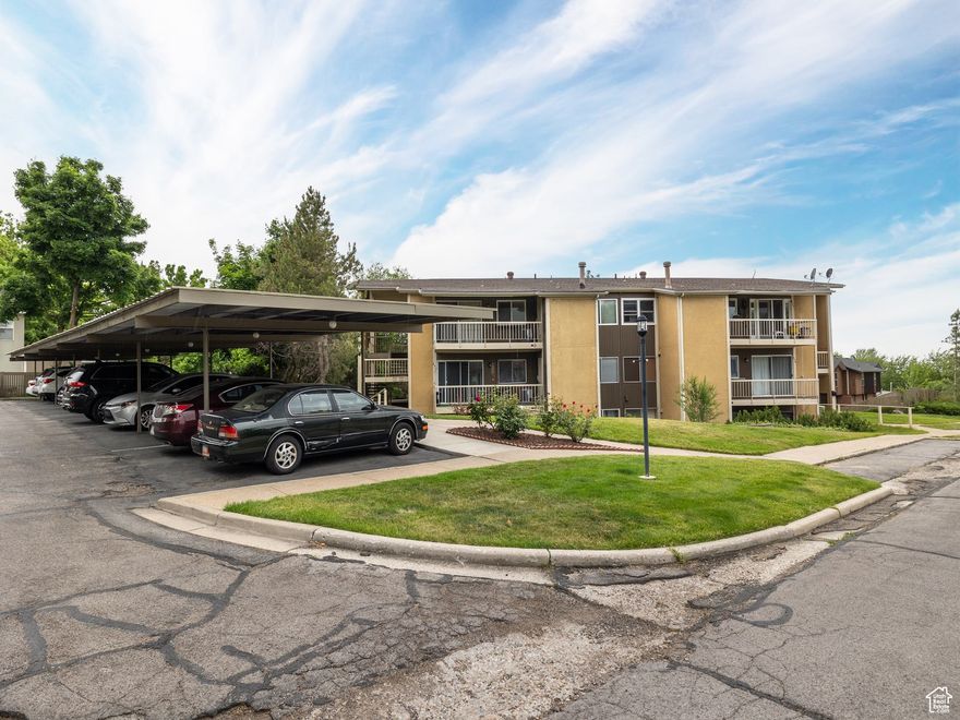 Welcome Home! This beautiful 2 bed 2 bath ground-level condo in the sought-after Three Fountains is ready for you! This community is very well taken care of and this corner unit condo backs up to a picturesque common area with plenty of green space and mature trees. As you walk in you will notice the wonderful updates throughout which include a renovated kitchen with multiple upgrades: granite countertops, composite sink, high arc faucet, garbage disposal, fresh paint, new stainless steel range and microwave, dining lighting, and flooring. The condo comes with two covered parking spots, is wheelchair accessible, and has a community pool! Reach out for a private showing!