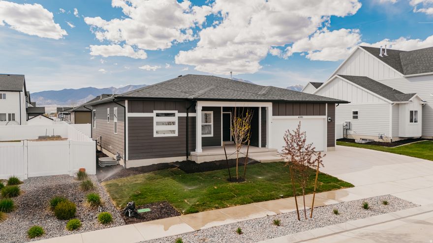 Seller is offering a 4.99% (5.27% APR) permanent rate OR a 3% seller concession offered.* Welcome to this brand-new single-story home in the highly desirable Antelope Meadows community-featuring a fully-legal ADU with income producing potential and over $150K in upgrades throughout! Step inside to a bright, open-concept layout with 9-foot ceilings - two family rooms - two kitchens - and a modern, elevated design. The main floor offers 3 spacious bedrooms, 2 full bathrooms, and a generous great room perfect for entertaining. The stylish kitchen is a true centerpiece, complete with stainless steel Whirlpool appliances - upgraded flat-bar railing - and more!  Downstairs, you'll find a permitted 2-bedroom, 1-bathroom ADU that fully complies with Eagle Mountain City zoning. Designed with a private, enclosed entrance, this space provides incredible flexibility-ideal for rental income, multigenerational living, or hosting long-term guests. With its own 9-foot ceilings and open feel, the basement lives just as comfortably as the main level.  This turnkey home offers the best of new construction with built-in versatility and long-term value. Don't miss your opportunity to own one of the few homes in the area with a fully legal ADU.  5% seller concession can be applied towards closing costs and/or rate buy down when using the preferred lender! 4.99% with 5.27% APR. Must use preferred lender. Additional conditions/qualification and restrictions may apply.