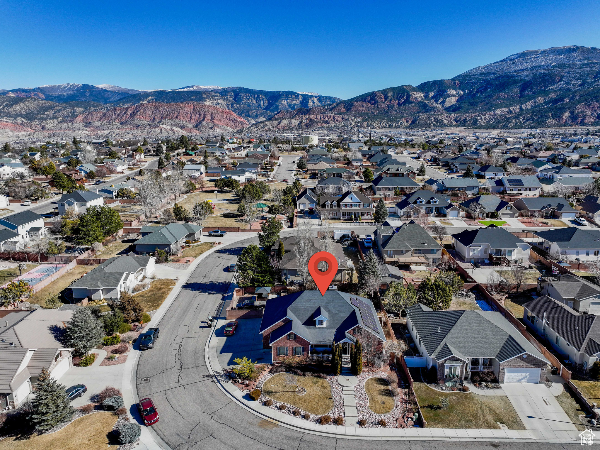 Home comes with a FULL solar system with BACK UP BATTERIES that is 100% paid off which means you have an asset producing your power and saving some for emergencies! Incredible home in a very quiet neighborhood with some of the best curb appeal that you will find in Cedar City. Conveniently located within walking distance to the REC center, shopping and a huge majority of commercial in Cedar City. The finishes in this home are jaw dropping. Home features open floorplan, up and downstairs laundry, multiple fire places, double kitchens, tons of garage and home storage and a giant master bedroom suite! The master bath comes equip with a stand alone tub, fireplace and walk in shower! For the people looking to rent their basement out while living in the home and not even noticing tenants, this is the perfect home for you!