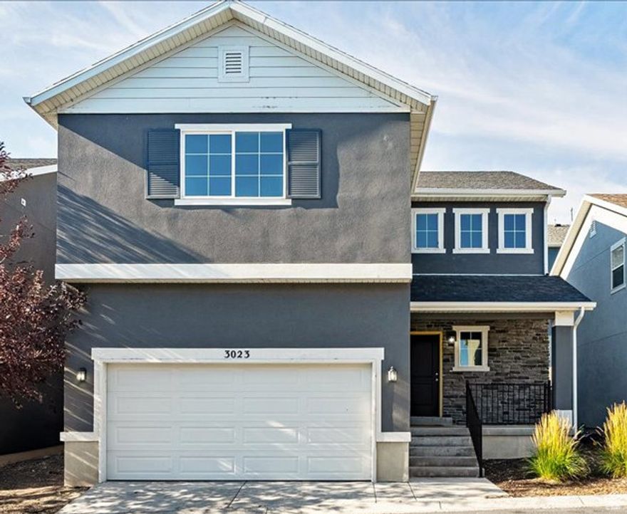 Don't miss this beautiful single-family home-one of the best values per square foot in Utah County! Only six years old and freshly painted. Grand two-story entry leading to a bright, open-concept living area. The kitchen has granite countertops, stainless steel appliances, and an oversized pantry. Upstairs are four bedrooms, a convenient laundry room, and a stunning owner's suite with a huge walk-in closet and luxurious ensuite with a garden tub. The unfinished basement offers room to grow and includes a large cold-storage room. Two-car Garage. High-speed fiber internet is available. Guest parking spaces are just a short block away, right by the large park with playground, basketball, and pavilion. There are more parks and trails throughout the neighborhood. Only minutes from Patriots Park, Talons Cove Golf, Pelican Bay Marina, and all kinds of shopping. Space, comfort, location-and seller finance!  Square footage figures are provided as a courtesy estimate only and were obtained from County records.  Buyer is advised to obtain an independent measurement.