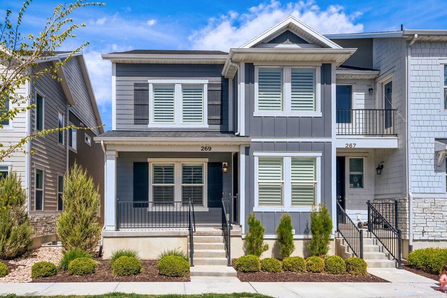 Not just your average townhouse! This immaculate 4 bed 3.5 bath townhome is a standout with too many upgrades to list! The gorgeous kitchen features extra high cabinets and a stylish farm sink framed in bright white quartz countertops. You'll love the stainless-steel appliances including the gas stove.  You'll find the same high-quality upgrades in each bathroom with pedestal sinks and elongated toilets. Each window is beautifully encased with plantation shutters, and the flooring is high-durability LVP and carpet. There is plenty of space for friends and family with an open floor plan and a completely finished basement. If you're looking for all of the upgrades of a craftsman home without the high price (and the yard maintenance--which is included in the HOA fee), then this home is for you!