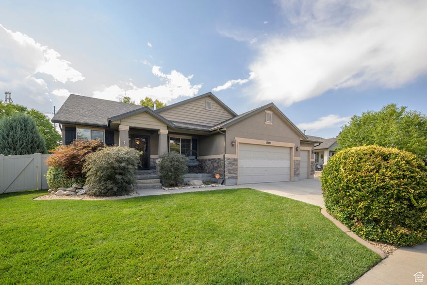 Fall in love with this beautiful rambler in a quiet neighborhood with easy access to Mountainview corridor, shopping, dining and more!  Enjoy main level living with an open kitchen including stainless steel appliances and island seating.  The sliding doors from the dining room open to a backyard patio and a fully fenced and landscaped yard.  The finished basement has a large rec room, three more bedrooms and a full bathroom. There is plenty of parking with a three car garage and the neighborhood picnic areas, pool and clubhouse are great amenities for gatherings. You'll LOVE the NEW carpet and the water heater is only 1 year old! Come see it today!