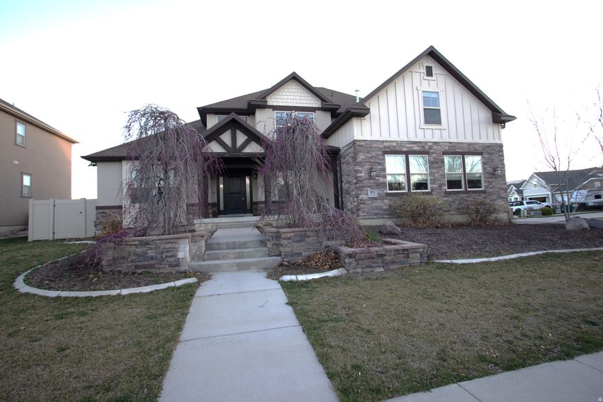 Located in the sought-after Springview Farms community of Bluffdale. This home offers a perfect blend of modern comfort, expansive living space, and stunning mountain views. This home features 5 bedrooms and 2.5 bathrooms, vaulted ceilings, and a fiber glass pool. Located minutes away from the silicone slopes.