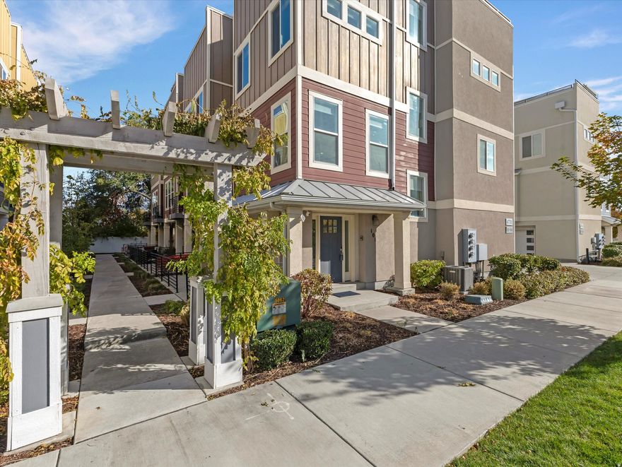 Don't miss this executive style, end-unit townhome in the vibrant Murray community of Granton Square that is loaded with smart home features, incredible designer selected finishes and audio visual upgrades. Starting with an advanced Control4 smart home system that seamlessly integrates entertainment, comfort, lighting, and security. Enjoy unmatched home theater sound with a Marantz receiver and amps powering 8.1.1 Dolby ATMOS surround sound with a 75" Samsung Quantum Dot 4K Smart TV and Apple TV for all streaming needs. See attached video and description. Hunter Douglas PowerView shades offer app-controlled light and privacy settings, including blackout options for a true theater experience. There is also whole-home audio from the foyer to the rooftop terrace, setting the mood for every occasion. The system also integrates security cameras, doorbell, and smart locks, along with HVAC control, intercom functionality, and remote access via the Control4 mobile app, delivering complete home automation and peace of mind, wherever you are. Next the exceptional custom kitchen showcases True Euro cabinets by Karman, finished in a rich charcoal ultra-matte full overlay with " hardwood dovetailed full-extension drawers, soft-close doors, pull-out trays, and a real wood Lazy Susan. Sleek open shelving is accented with LED full-spectrum lighting seamlessly integrated into the smart home system, while a one-of-a-kind imported octagonal encaustic Italian porcelain backsplash adds striking character. Anchored by stunning Ceseri Grey Brazilian quartzite countertops featuring a custom backlit waterfall leg and keyhole detail, stainless steel appliances, an island microwave, and a new refrigerator. The modern functionality is complemented by Brizio touch-sensitive black-and-gold pull-down faucet, matching black InstaHot, and a Blanco low-bridge composite sink. Finishing touches include a garbage disposal with black countertop air switch and upgraded black electrical outlets with integrated USB plugs. Upstairs, the luxurious primary suite offers a serene retreat bathed in natural light, featuring expansive windows, a walk-in closet, and a spa-inspired ensuite complete with a soaking tub, separate shower, and dual vanity. Embrace the beauty of the community's scenic open space or you can retreat to one of your three private outdoor door spaces including a serene main-level patio, a deck off the great room, and a rooftop terrace offering breathtaking valley and mountain vistas. This extraordinary unit also has an attached 2-car garage with ample space to park or store your gear. Perfectly positioned in the heart of the valley, this Murray location offers effortless access to parks, trails, premier shopping and dining, top-rated schools, major freeways, UTA Trax and Intermountain Medical Center.