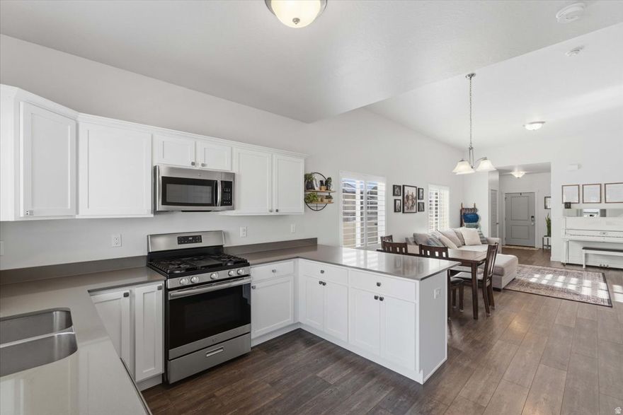 Beautiful 3 Bedroom, 2 Bath home in Eagle Mountain! This Home offers 12 ft Ceilings providing an Open Floor Plan that is Bright & Inviting!! Nice Primary Bedroom with Walk-in Closet. Amenities include: Window Shutters, Water Softener, Hi-Efficiency Furnace, and Fiber Internet! Home has an Amazing Clean Crawl Space for Storage along with extra Storage Space in the Garage. HOA includes a Pool, Clubhouse, Playground, and access to Pickle Ball Courts. This Home is a Must See!