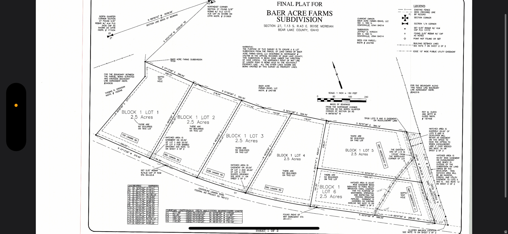 BAER ACRE FARMS - Land