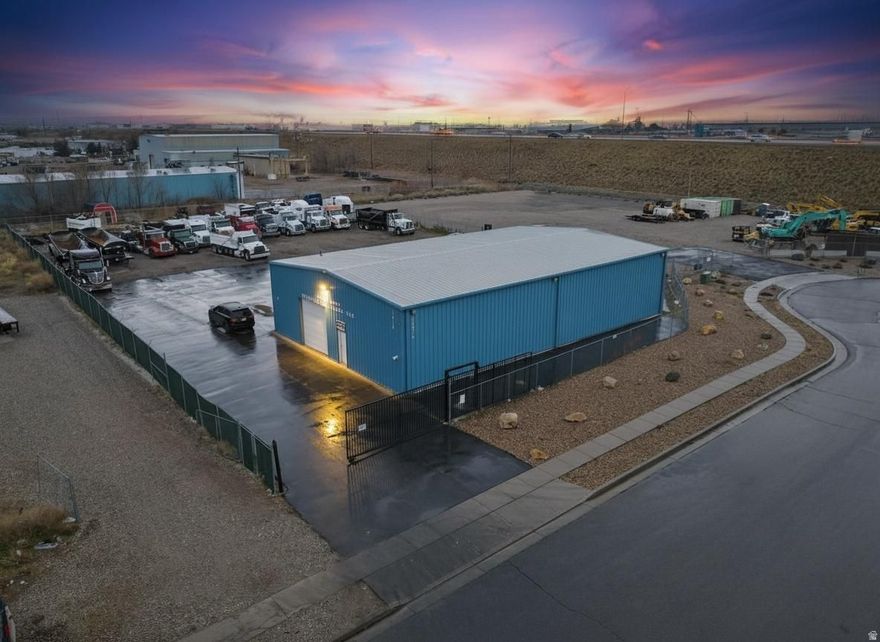 Industrial property situated on just over 1 acre, improved with a 4,000+ sq ft building currently used as a truck mechanic shop. The space includes an office and bathroom and is located in a quiet cul-de-sac surrounded by established industrial warehouses and businesses. 15 ft overhead doors. Prime industrial zoning just minutes from Salt Lake International Airport.  **All information provided is deemed reliable, but is not guaranteed and should be independently verified by buyer and buyer's agent. Square footage figures are provided as a courtesy estimate only and were obtained from the county records .  Buyer is advised to obtain an independent measurement.