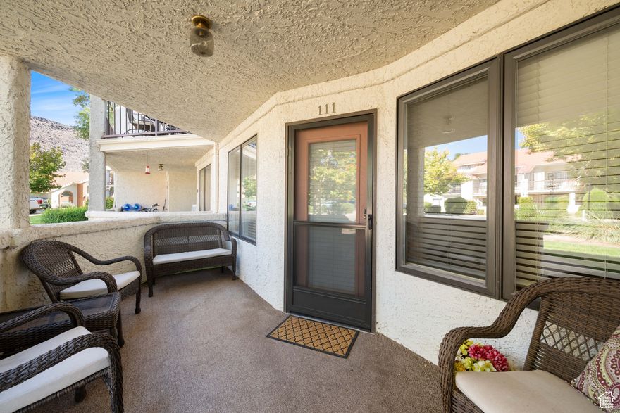 This beautifully remodeled 1 bedroom, 1 bathroom ground-floor condo offers modern comfort with the convenience of covered parking and a covered back patio shaded by mature trees, perfect for relaxing outdoors. The community boasts resort-style amenities, including an indoor pool, outdoor pool, hot tub, and pickleball courts. Ideally located just minutes from shopping, dining, and the scenic trails of Snow Canyon State Park, this condo blends lifestyle and location seamlessly. With 30-day rentals permitted, it's an excellent choice for a primary residence, vacation home, or investment property.