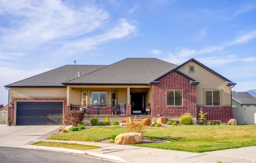 This is a beautiful rambler with 5 bedrooms and 3 full baths. It has a gourmet kitchen with granite countertops, large island, stainless steel appliances, gas cooktop, double oven and recessed lights. Roof was replaced in 2024, furnace was replaced in 2022 and the water heater was replaced in 2020. Hardwood floors in the kitchen, dining area, family room and hallways. LVP in the bedrooms and tile in the bathrooms. Large master bedroom with ceiling fan and vaulted ceilings. Master bathroom with double vanity, shower is separate from tub, walk-in closet with shelves in the master bathroom. Family room with a fireplace and in-wall and in-ceiling speakers. Large deck and patio in the back of the house. Fully landscaped and fenced. 2 car garage and ample RV parking. The basement is partially finished with 2 bedrooms and 1 full bath. Walk out basement. This house is in a quiet cul de sac close to a park and tennis courts. Easy access to Pioneer Crossing, shopping, and and lots of restaurants.