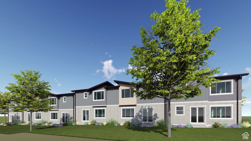 The Valley Canyon Series - 1455 - Res M. Offering rates as low as 3.875% 5/1 ARM (6.037% APR) when financing through Lennar Mortgage! Estimated completion in November. This home offers 3 bedrooms, 2.5 bathrooms, an attached 2-car garage and a full unfinished WALKOUT basement. On the main floor, a spacious kitchen offers stone gray craftsman-style cabinets, white quartz countertops, and stainless steel appliances including the refrigerator! Upstairs is the owner's suite with owner's suite bathroom, laundry area, two additional bedrooms, and a full secondary bathroom. Square footage figures are provided as a courtesy estimate only and were obtained from builder. Buyer is advised to obtain an independent measurement. Interior photos are of same style of home, but not the actual home. Rendering is for illustrative purposes only.