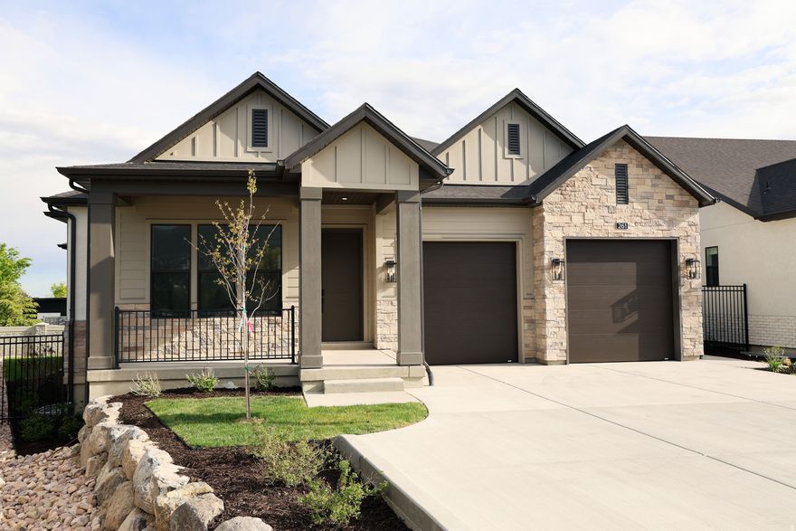 Move-in ready and brand new, this charming rambler offers the perfect balance of comfort, style, and convenience-with quick access to I-15 and Bangerter Highway and the added bonus of being within walking distance to a future grocery store, restaurants, and shopping.  Designed for modern living, the home features a fully finished basement, providing plenty of space for both everyday life and entertaining.  Inside, you'll find 5 spacious bedrooms, a dedicated office, and a versatile gym or flex space, along with 4 full bathrooms. Laundry areas on both the main level and basement add extra convenience for busy households.  Thoughtfully designed with custom finishes throughout, this home delivers functional main-floor living while offering plenty of room to grow. Located in a new community with only a limited number of beautifully curated homes, this is a rare opportunity you won't want to miss.
