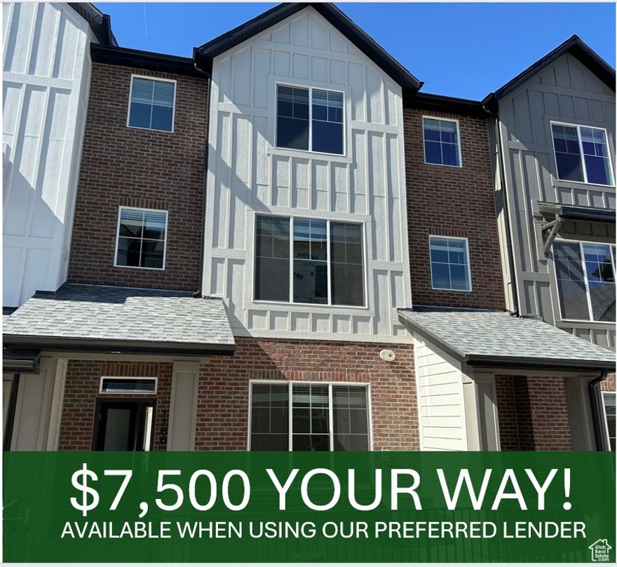 This stylish 4-bed, 2.5-bath townhome includes a roomy 2-bay garage and designer finishes throughout. The kitchen boasts quartz countertops, stainless steel appliances, and white cabinets with soft-close doors. The owner's suite features a walk-in shower with glass surround and dual vanity. Visit our model homes MonSat, 126. Ask about builder incentives with our Preferred Lender! Estimated completion: First week of Oct.
